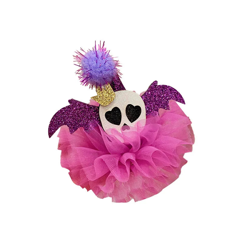 Halloween Cute Funny Kid'S Pumpkin Bat Hair Clip