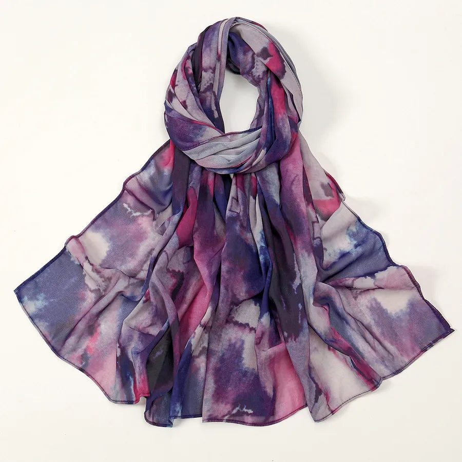 Women's Simple Style Printing Chiffon Printing Scarf Kerchief