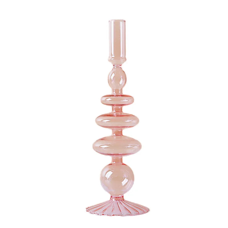 Artistic Geometric Glass candlestick Artificial Decorations
