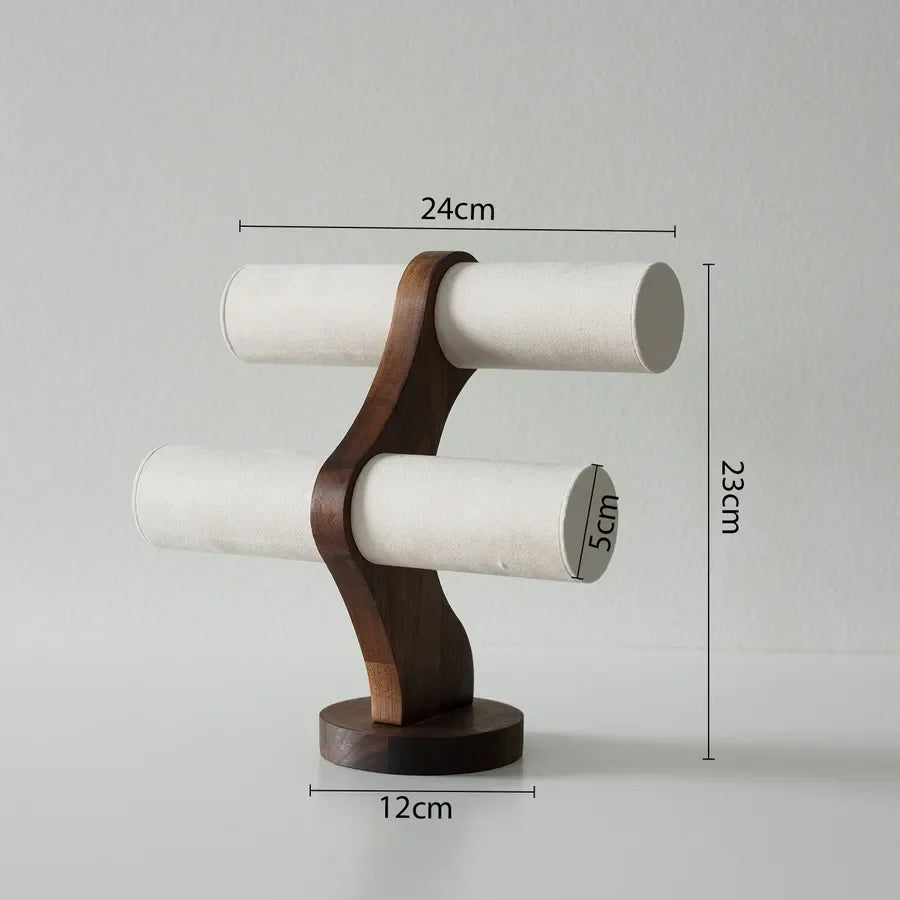Retro Walnut Color Jewelry Display Stand Ring Earring Necklace Stall Jewelry Accessories Display Plate Shop Counter Top