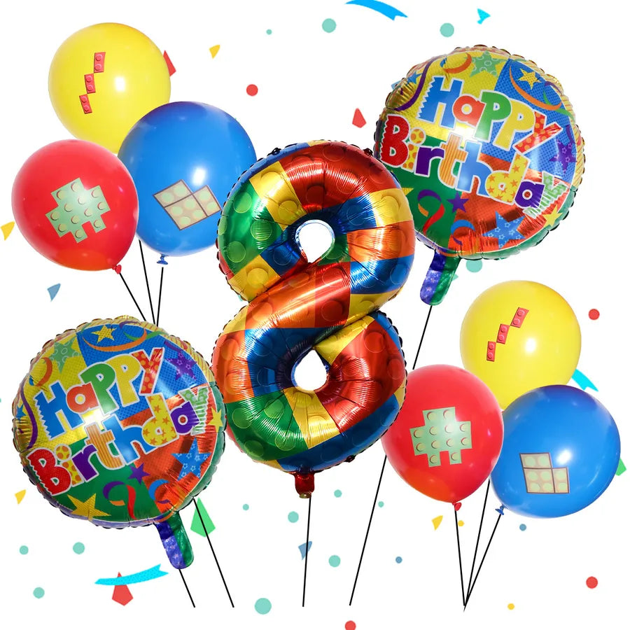9-Piece Birthday Balloon Set Aluminium Foil