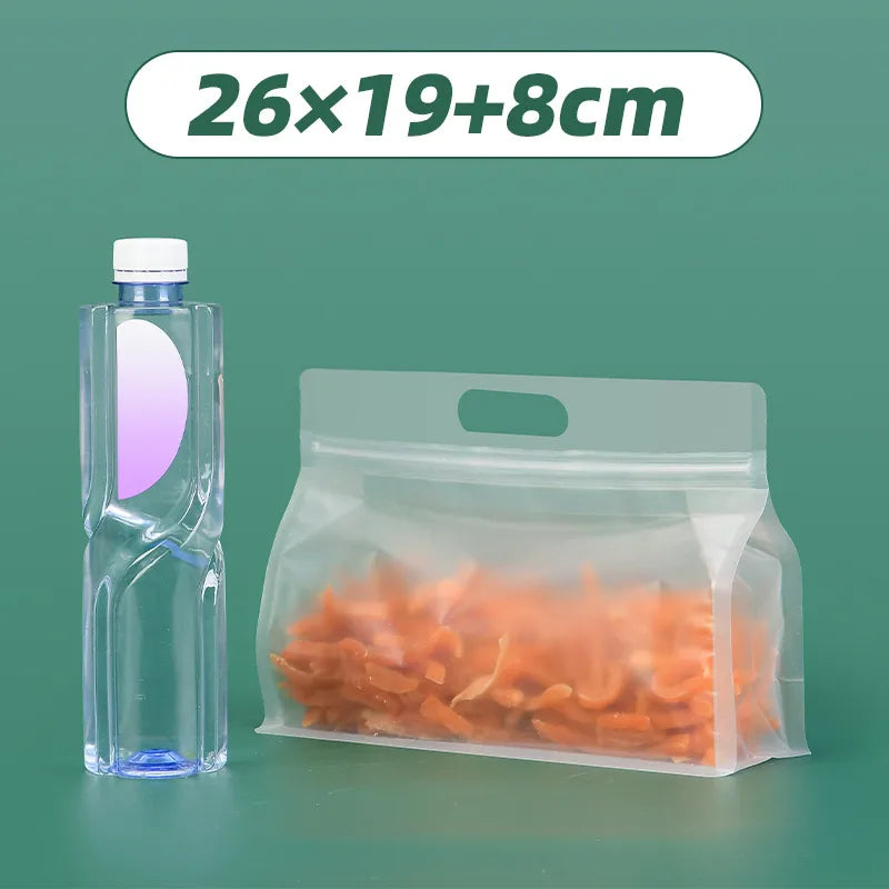 Thickened frosted transparent self-supporting packaging bag candy scented tea rice self-sealing bag cat food bait eight-sided sealing bag wholesale