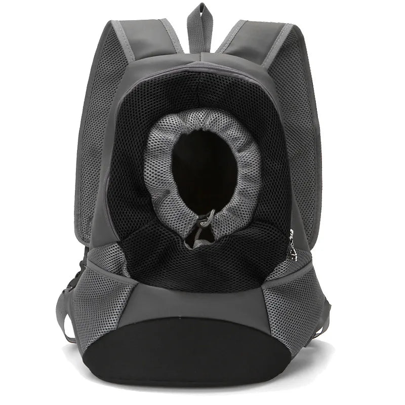 simple style pu leather canvas net color block pets backpack