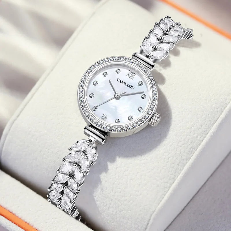 simple style shiny solid color jewelry buckle quartz women's watches