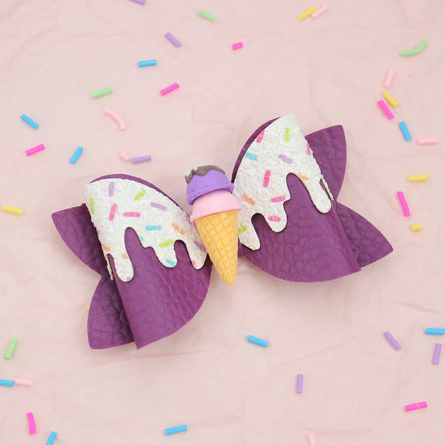 Amazon's New Donut Hairpin Children's Bow Hair Accessories Ice Cream Cream Candy Color Girl Hairpin
