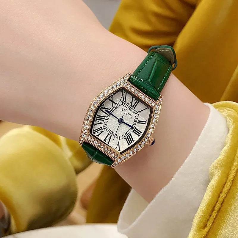 Retro Classic Style Solid Color Buckle Quartz Watch Women's Watches