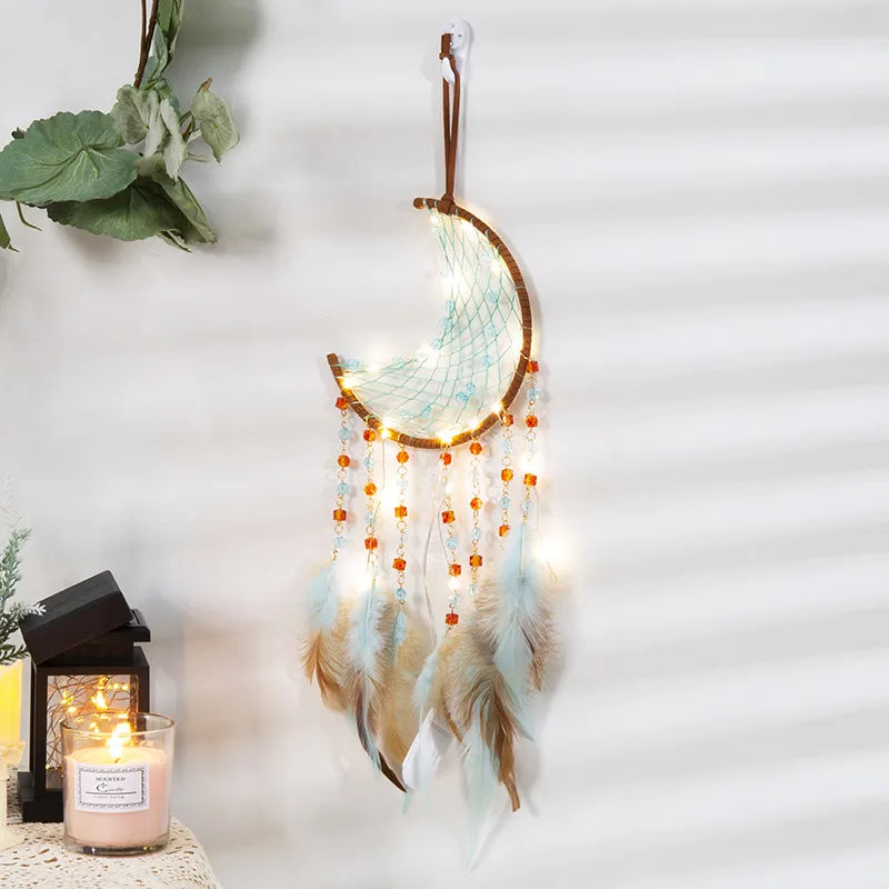 Classical Geometric Plastic Feather Iron Dreamcatcher Wall Art