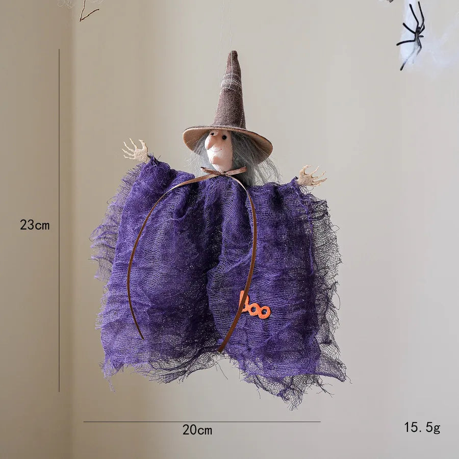 New Halloween Decorative Net Pumpkin Ghost Witch Doll Hanging Ornament For Party Props House Of Horrors Decoration
