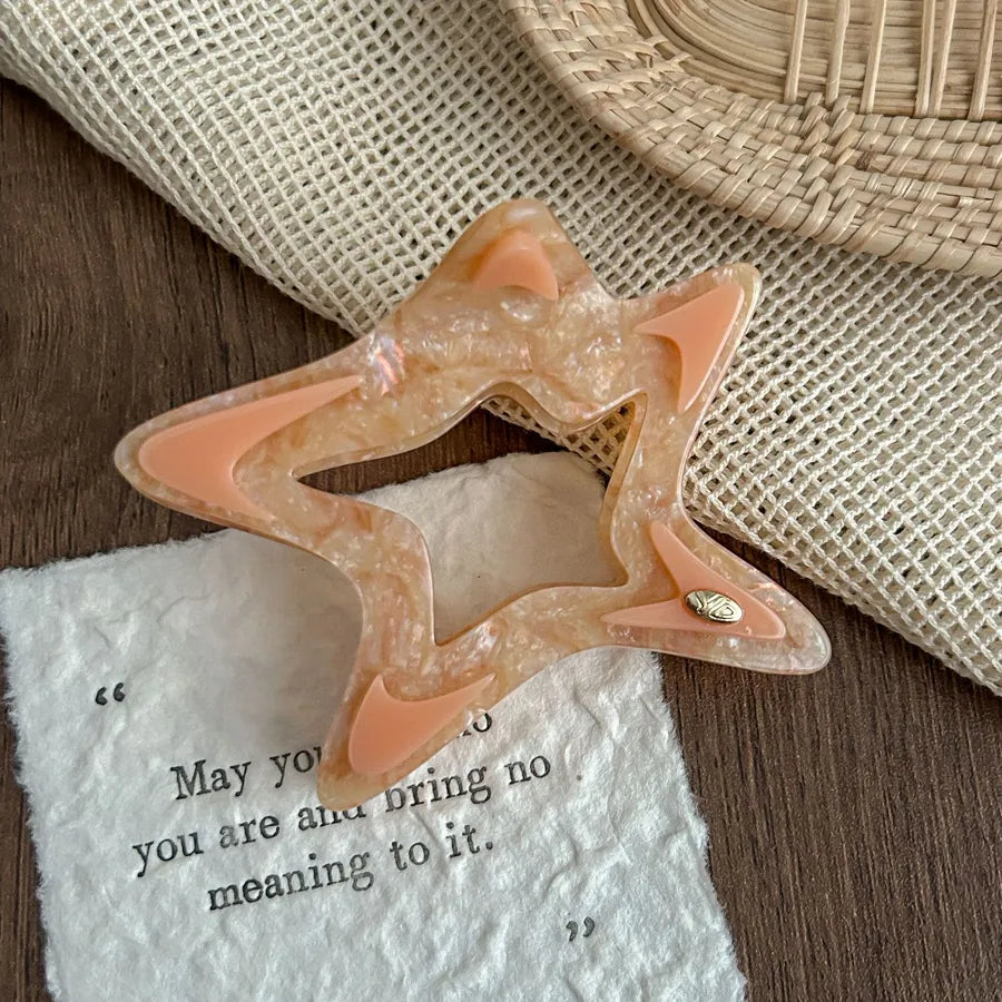 Elegant Large Hollow Star Hair Clip Women's Style Hair Accessories Shark Clip Back Of Head Hair Decorations Fashionable Hair Grips