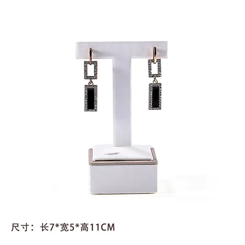 Jewelry Display Stand Ring Earring Bracelet Organizer Counter Decoration Rectangular Wooden Tray Luxury Feel Combination Craft
