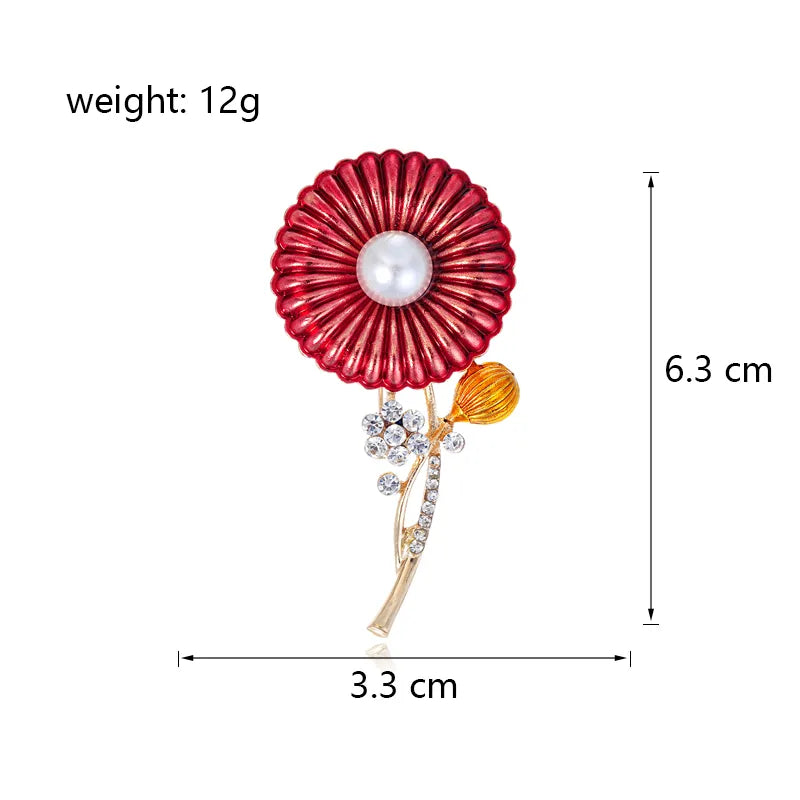 Fashionable Vintage Pearl Glazed Basket Brooch Pin Trendy Bouquet Brooch Pins Alloy Jewelry Accessory For Men And Women