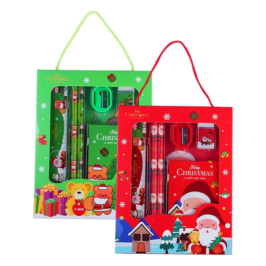 1 Set Cartoon School Christmas Wood Preppy Style Pencil