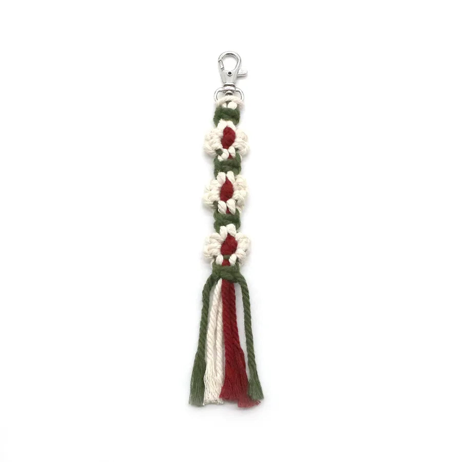 nordic style flower metal knitting bag pendant keychain 1 piece