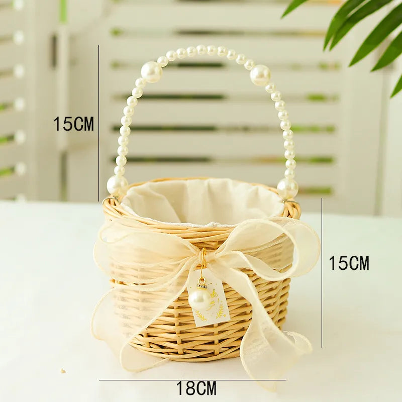 Pastoral Geometric bamboo wisteria Storage Basket