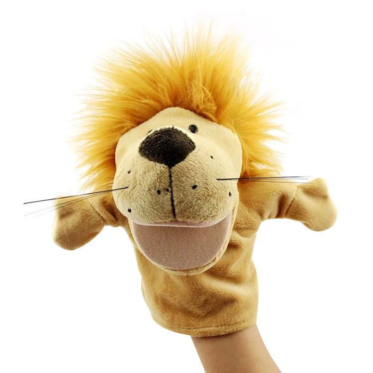 Can open mouth cartoon animal plush hand puppet parent-child toy mouth can move a variety of styles  spot mixed batch