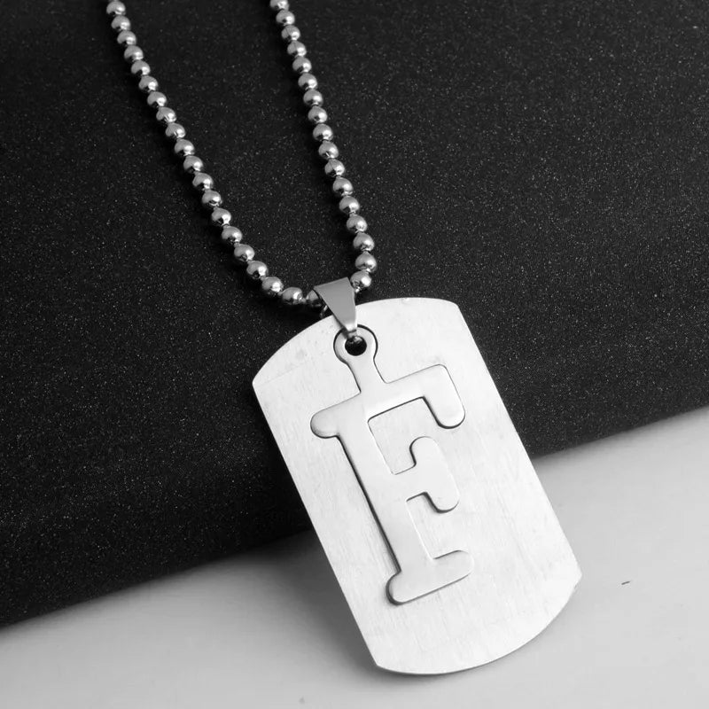 Hip-Hop Simple Style Letter 304 Stainless Steel Hollow Out Men's Pendant Necklace