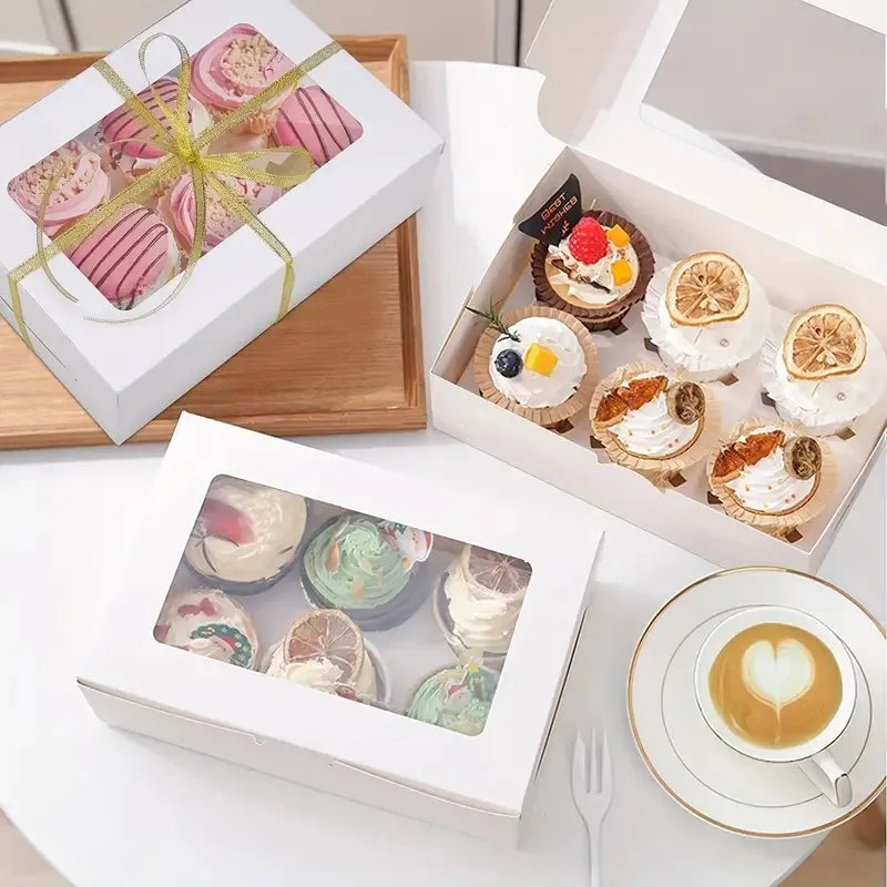 White Cake Box with Trays