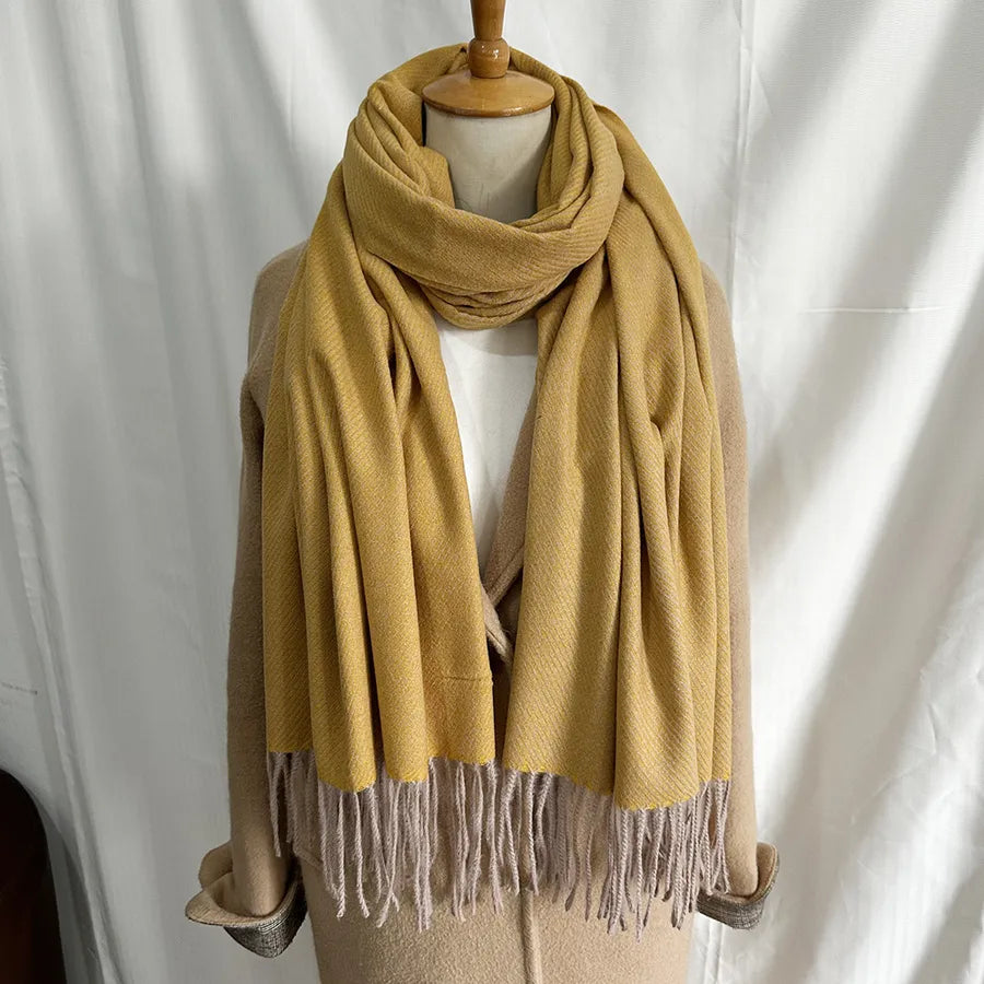Unisex Sweet Simple Style Solid Color Imitation cashmere Polyester Scarf