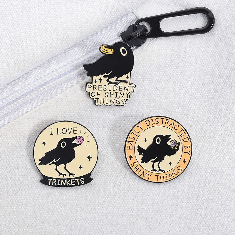 Creative Cartoon Cute Badger Mouse Hedgehog Goose Crow Dinosaur Alloy Baked Paint Shoe Cap Clothes Brooch Pin Children's Unisex