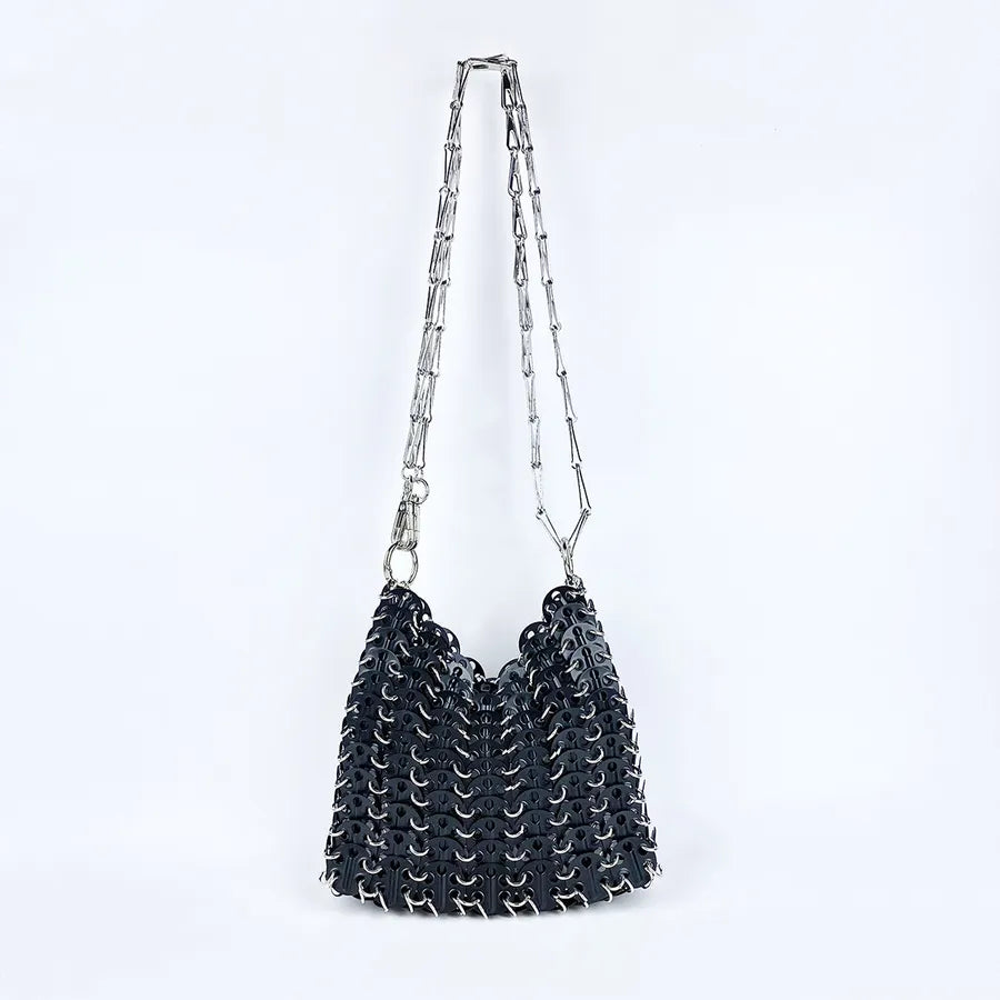 Women's Small Arylic Solid Color Streetwear Sequins Square Open Crossbody Bag