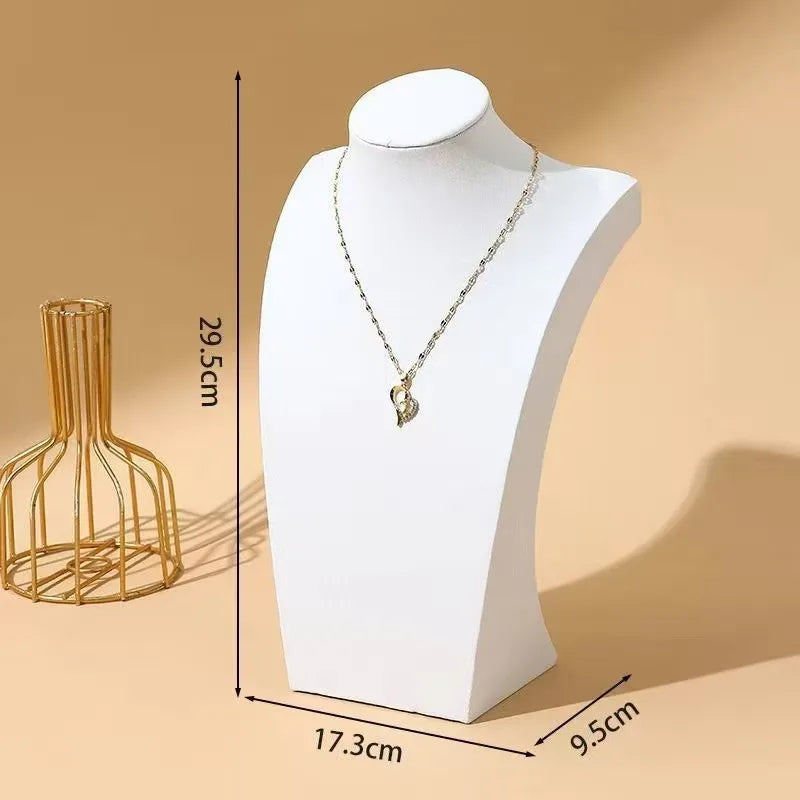 Modern Simplicity Jewelry Necklace Display Stand Counter Display Props Mannequin Pendant Holder Velvet Leather Material