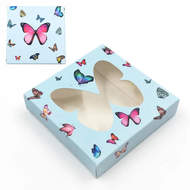 fashion new butterfly window false eyelash card paper rectangular box