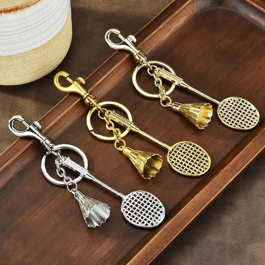 Vintage Style Classic Style Badminton Racket Alloy Plating Bag Pendant Keychain