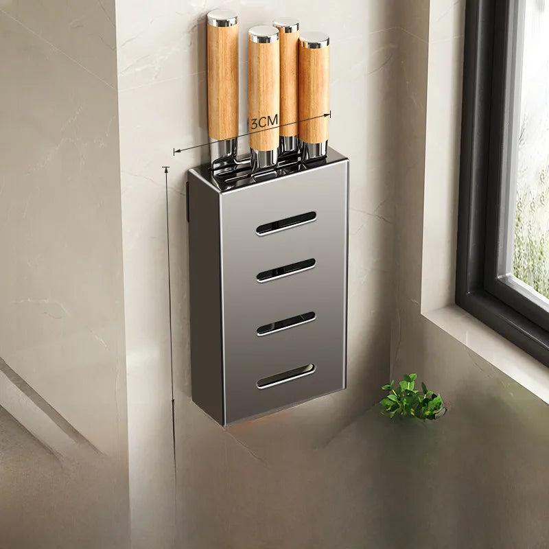 Kitchen knife holder knife storage rack punch-free wall-mounted storage box knife kitchen knife household knife storage seat