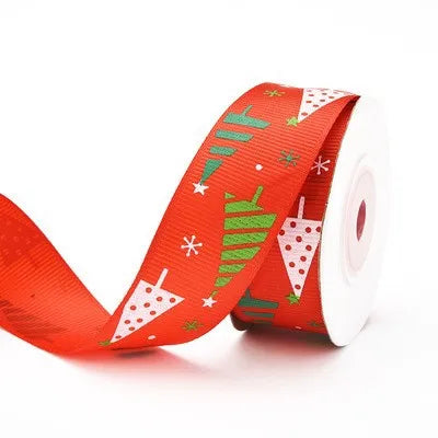Christmas Decorative Ribbon 1cm 2cm Small Roll Colorful New Year Holiday Gift Wrapping Tassel Ribbon Jewelry Packaging Rope
