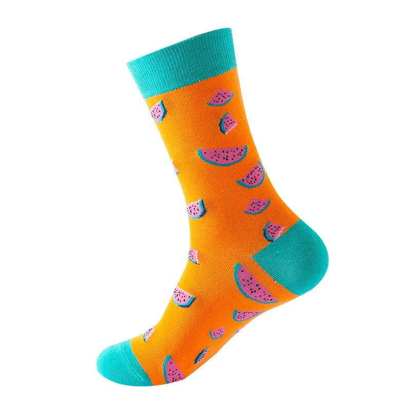 Unisex Cute Modern Style Pineapple Watermelon Banana Cotton Ankle Socks A Pair
