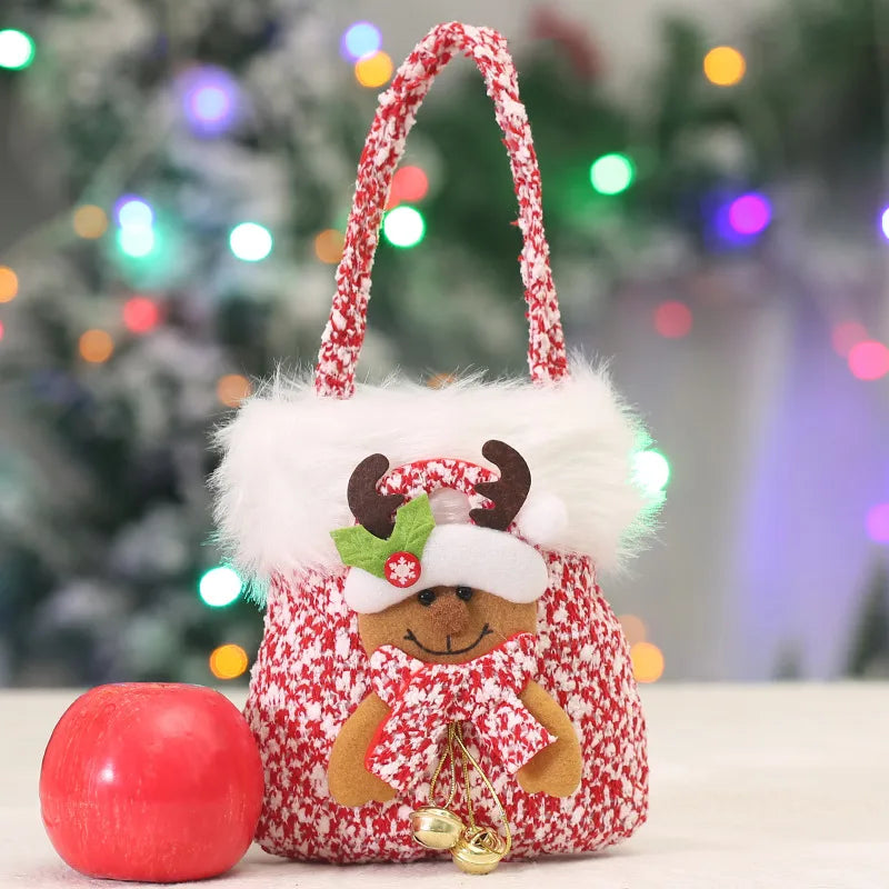 Creative Gift Bag Apple Shape Christmas Decoration Candy Packaging Box Handheld Peaceful Night Fruit Basket Festive Celebration