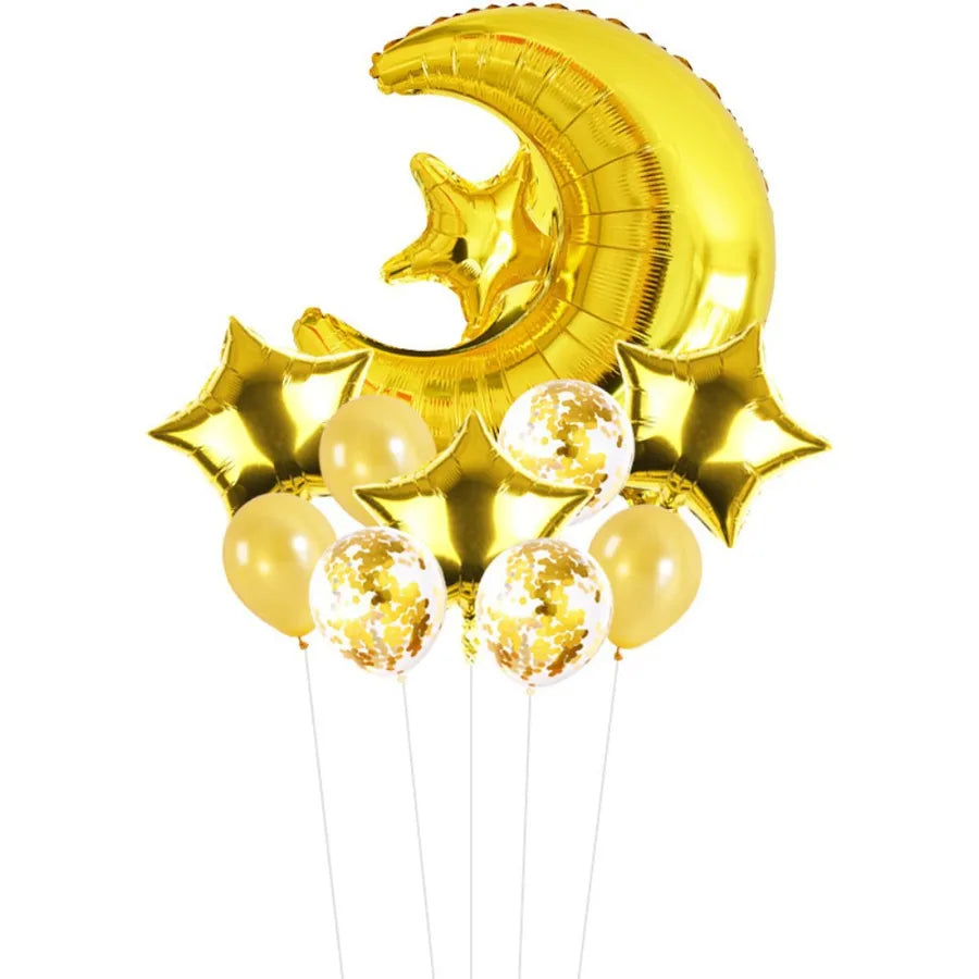 Romantic Star Moon LaTeX Aluminum Film Festival Balloons Party Supplies Balloons 1 Set