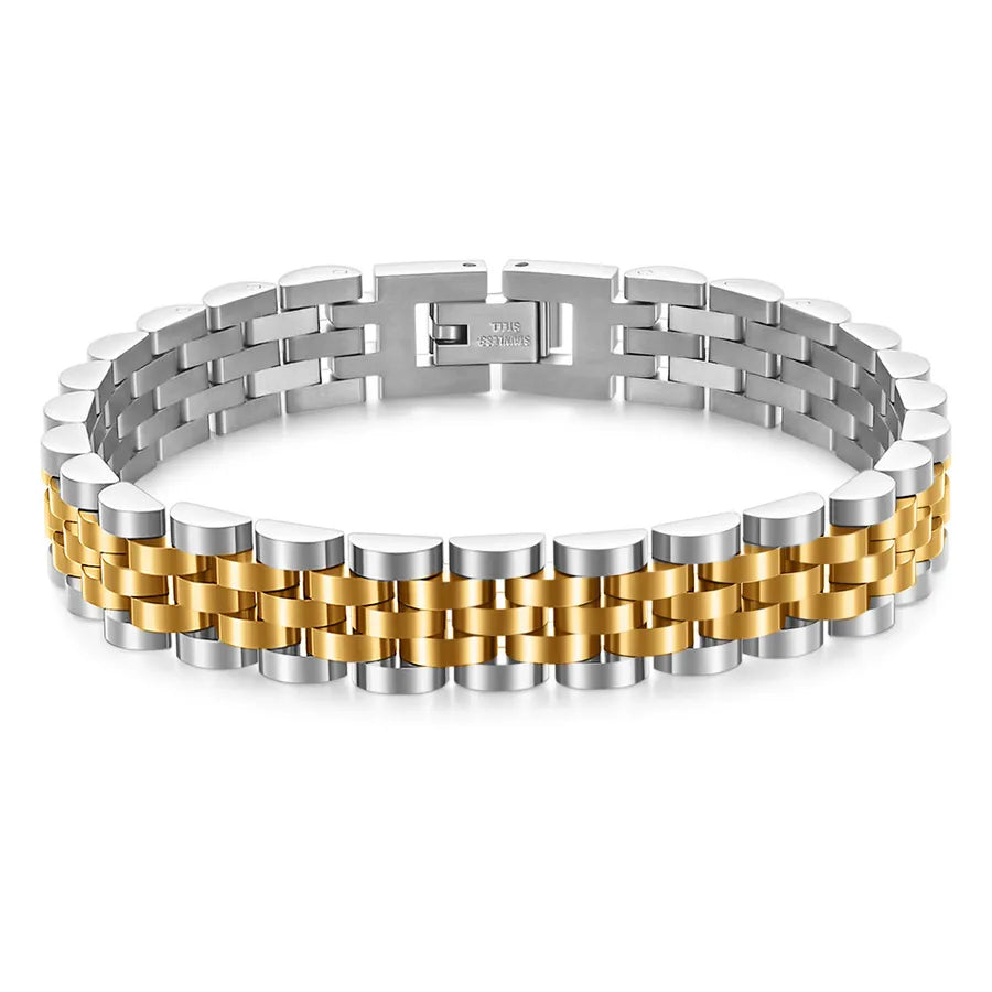 simple style solid color titanium steel plating unisex bracelets
