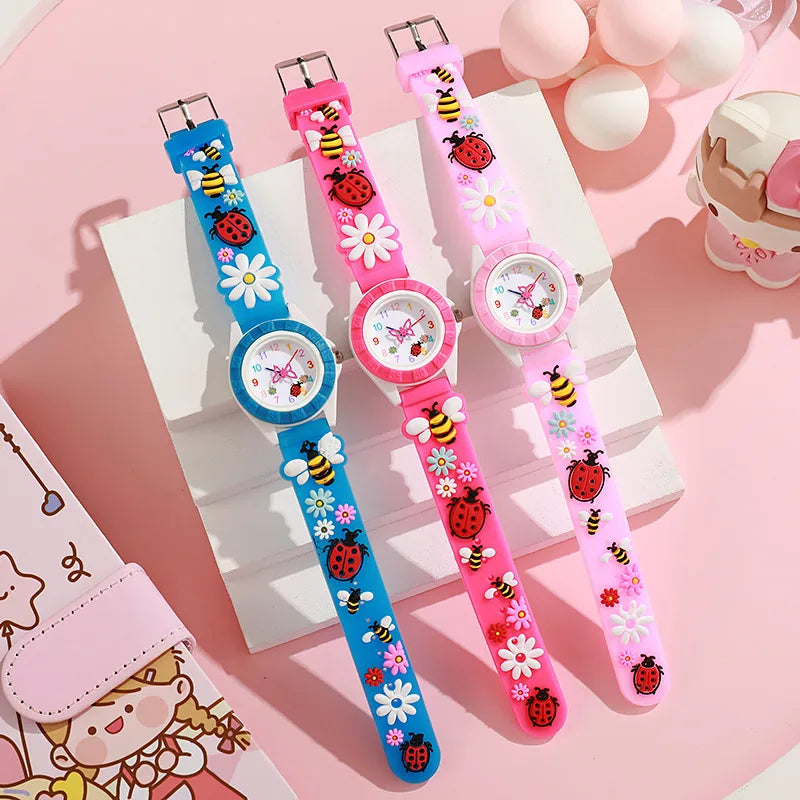 New color shell watch children's promotional gifts quartz watch ins wind boys and girls color cartoon watch wholesale