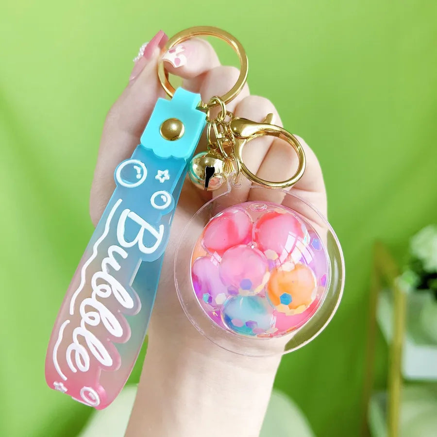 Acrylic Keychain Cute Sandflow Bottle Bag Pendant Toy Christmas Valentine Wedding Graduation Birthday Gift Keyring Decoration