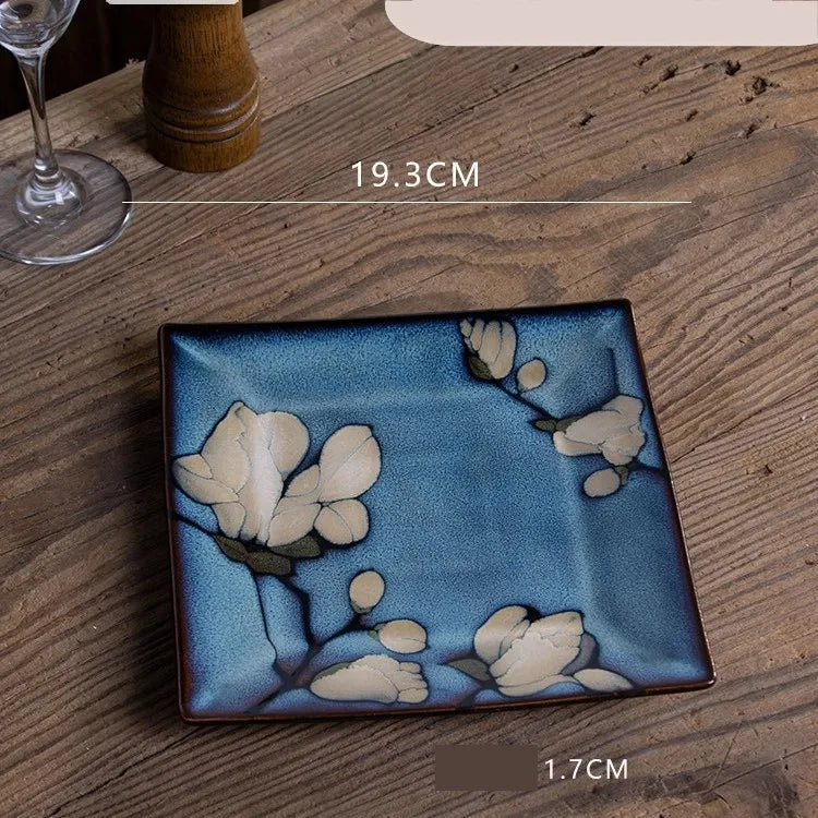 Retro Solid Color Flower ceramics Tableware 1 Piece