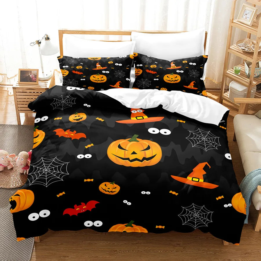 Halloween Casual Pumpkin Castle chemical fiber Beddings Bedding