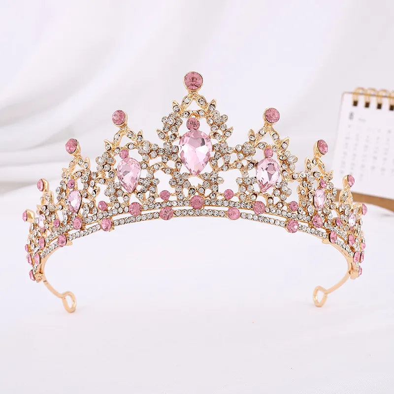 bridal water droplets alloy inlay rhinestones crown