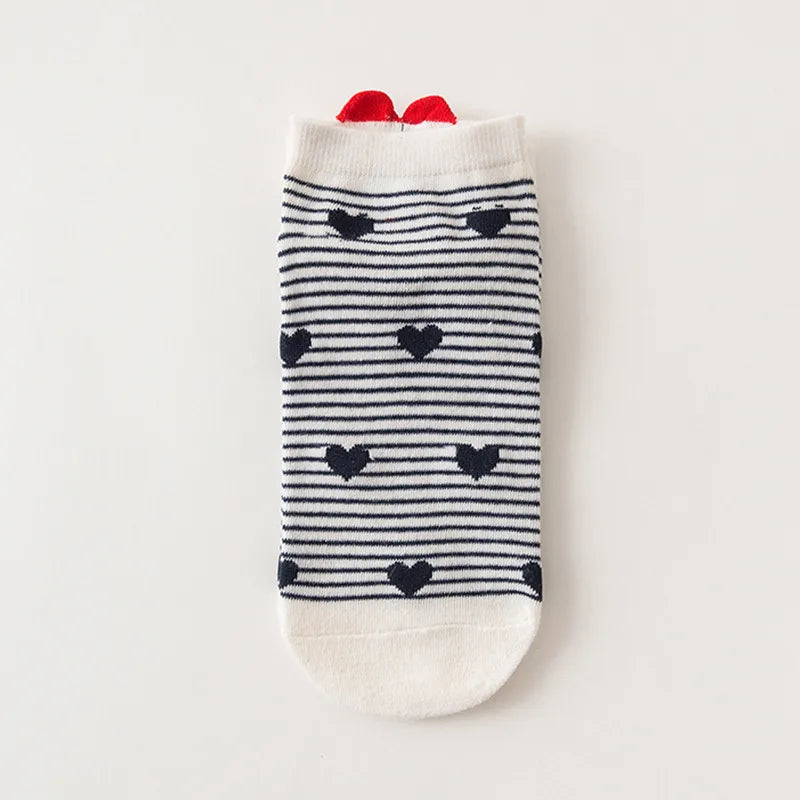 socks female back heel small heart design cotton short women's socks