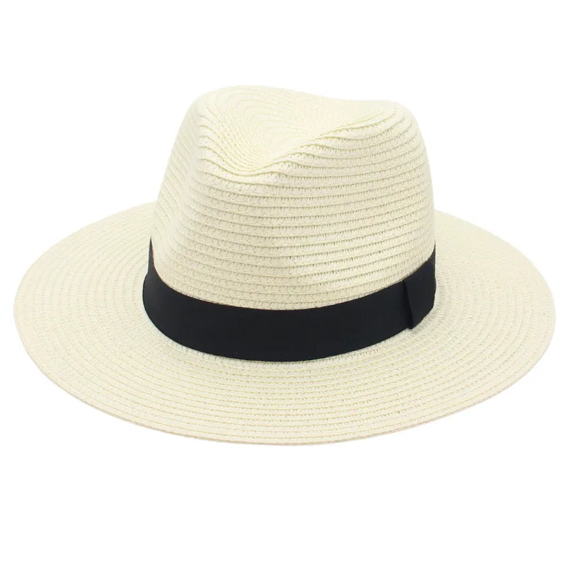 Unisex Vacation Classic Style Solid Color Big Eaves Straw Hat
