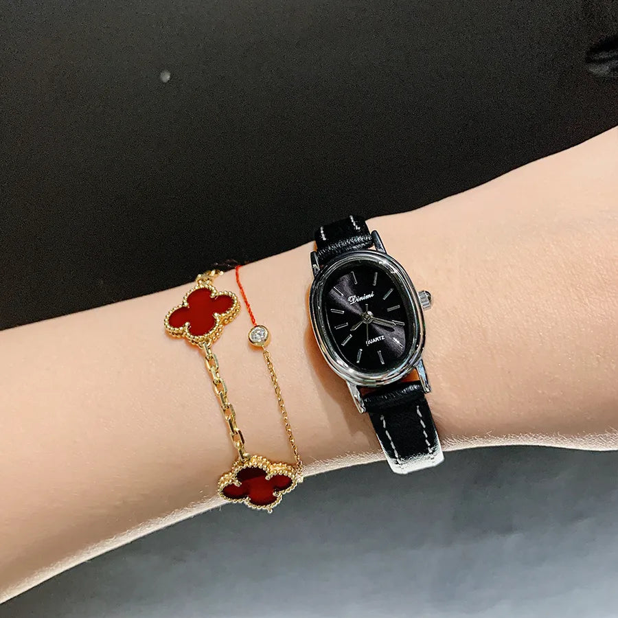 Simple Style Solid Color Buckle Quartz Watch Women's Watches