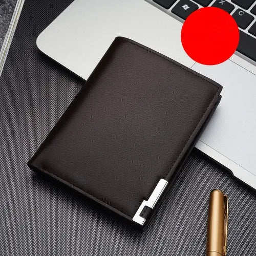 men's solid color pu leather open wallets