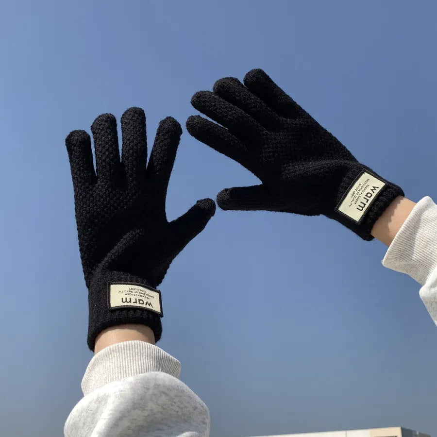 unisex simple style solid color gloves 1 set