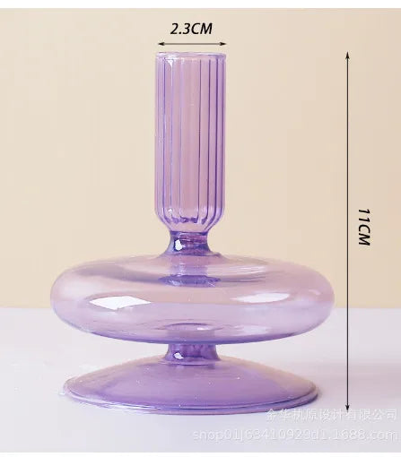 Simple Style Solid Color Glass candlestick