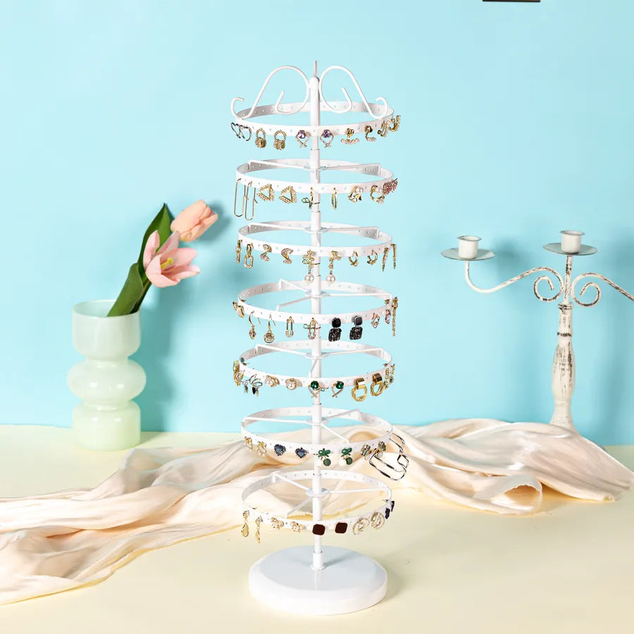 hot 5 Layer 220 Hole Earrings Metal Rotating Earrings Storage Box, Exquisite Jewelry Display Stand