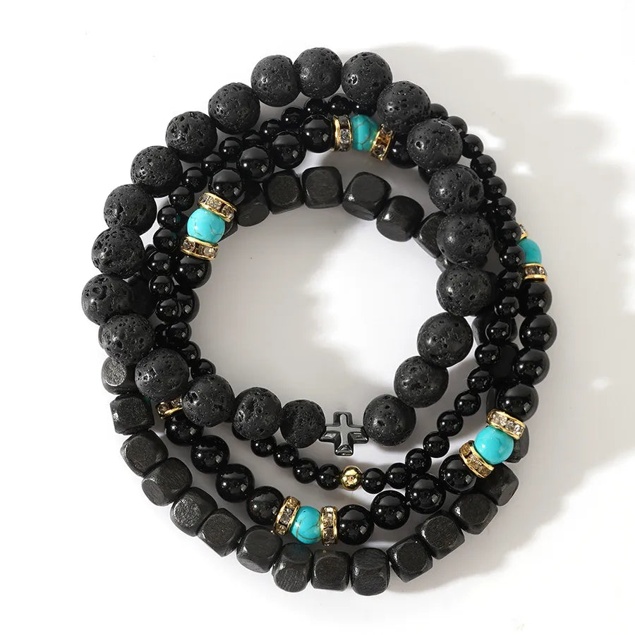Casual Simple Style Streetwear Geometric natural stone Beaded Men's Bracelets