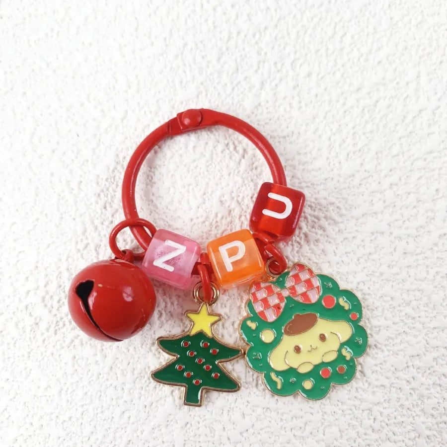 Creative Metal Santa Claus Keychain Christmas Themed Cartoon Small Tag Pendant Couple's Bag Accessory Unique Gift