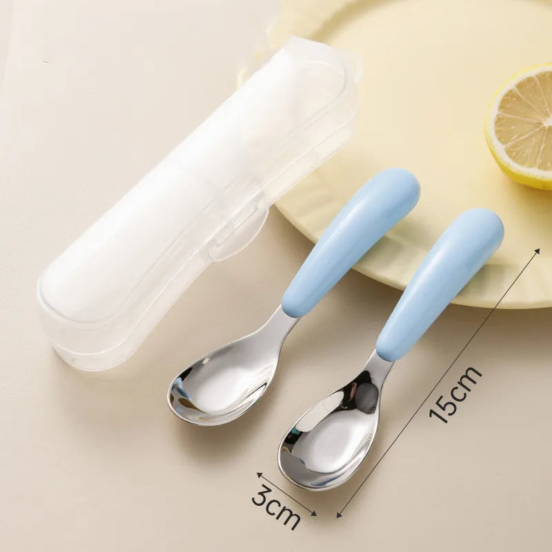 casual solid color stainless steel spoon 1 set