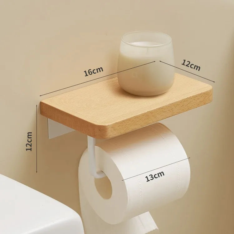 Classical Solid Color Wood Aluminium Alloy Tissue Holder