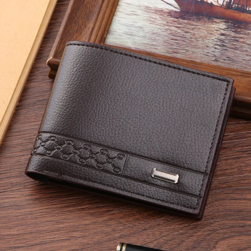 Men's Solid Color PVC Open Small Wallets